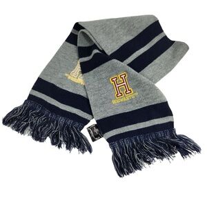 Hogwarts H Crest Knit Scarf in Gray & Navy